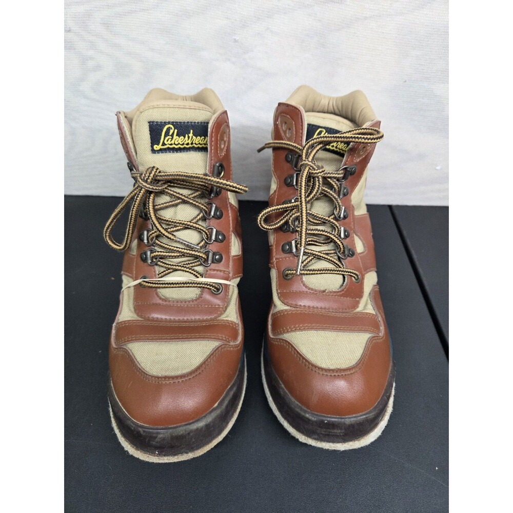Hodgman Lakestream Men's SZ 9 Boots Canvas Lace Up Wading Stream Fishing 19204
